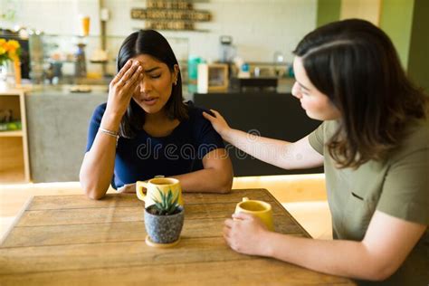 Woman Comforting A Good Friend Stock Photo Image Of Feel Depressed