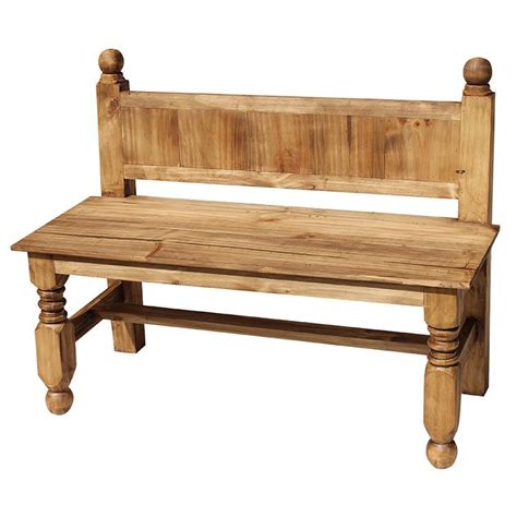 Modern slat top outdoor wood bench. Rustic Pine Collection - Lyon Bench - BAN100