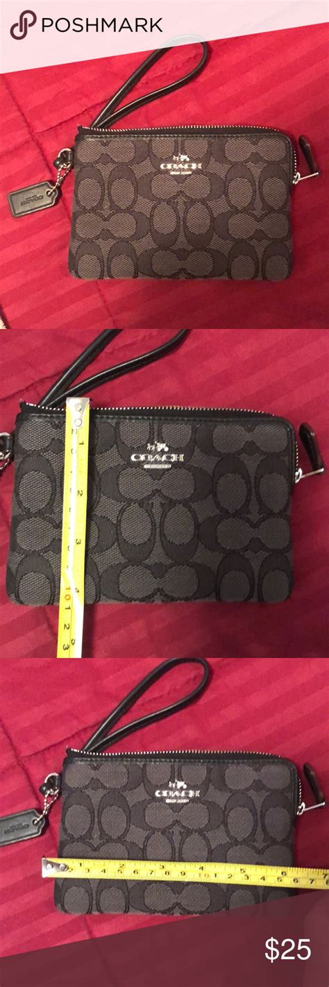 Coach Mini Bag Black And Grey Zipper Bags Clutches And Wristlets Zipper