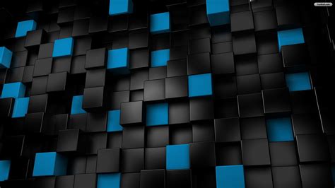Blue And Black Blocks Hd Wallpaper Wallpaper Flare