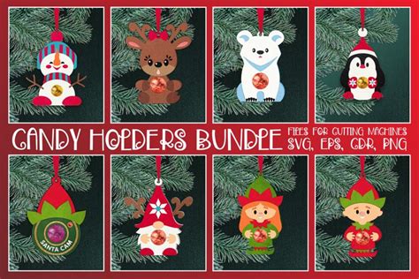 Candy Holders Christmas Ornaments Bundle SVG