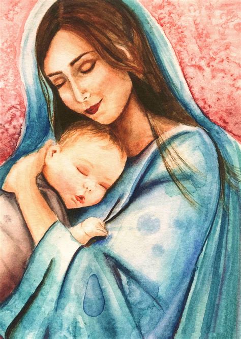 Maria Und Jesus Print Gesegnete Mutter Kunst Katholische Etsy