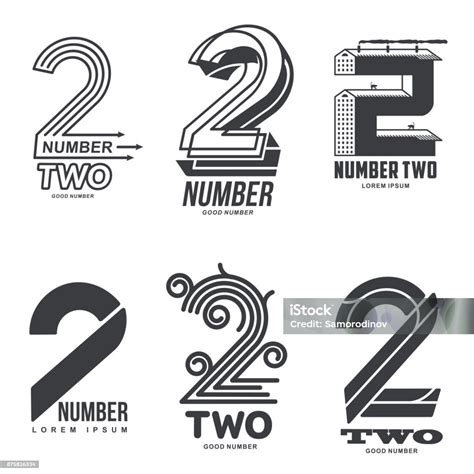 Numerische Symbol Zwei Stock Vektor Art Und Mehr Bilder Von Nummer 1