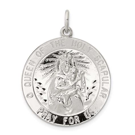 Sterling Silver Queen Of The Holy Scapular Medal Precious Accents Ltd