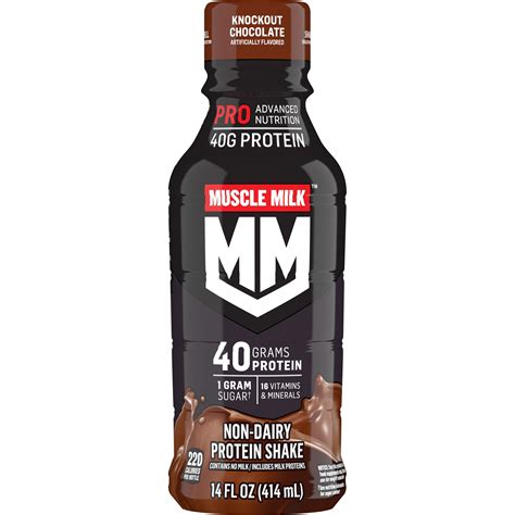 Muscle Milk Pro Advanced Nutrition Protein Shake Knockout Chocolate 14 Fl Oz Bottle