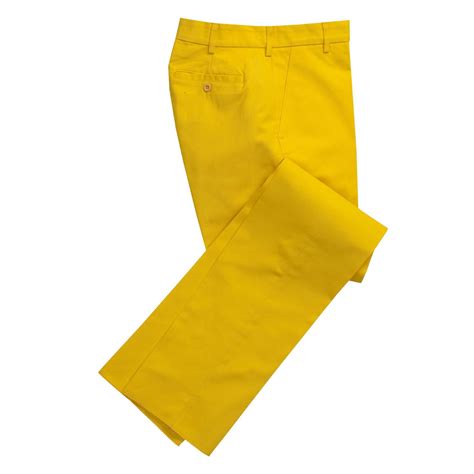 Zip Fly Yellow Bright Chino Trousers Mens Country Clothing Cordings