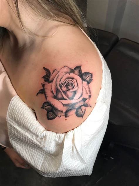 Capone on youtube capone on twitter capone on tumblr capone on pinterest capone on instagram capone on facebook. Black and grey rose tattoo | Rose shoulder tattoo, Black ...