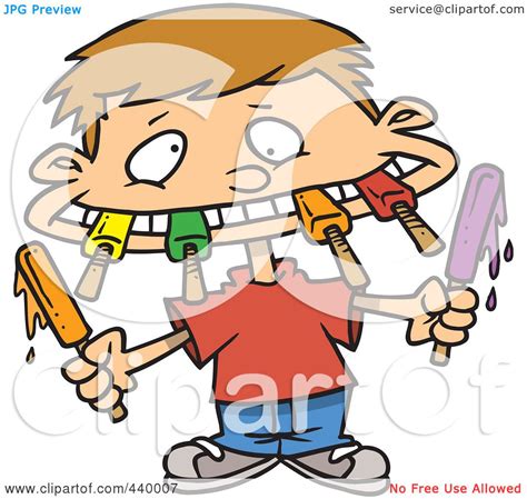 Royalty Free Rf Clip Art Illustration Of A Cartoon Boy Eating A