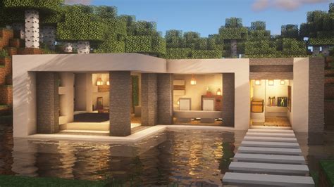 Many modern houses seem to deliberately go out of their way not to be symmetrical, challenging the viewer with their lopsided designs. 🔨Minecraft - How to Build a Modern Water House - YouTube