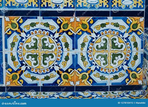 Colorful Pattern Ceramic Tiles Beautiful Design Detail Stock Image