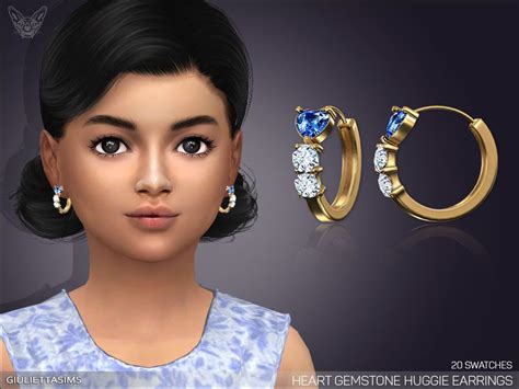 Heart Huggie Hoop Earrings For Kids Sims 4 Kids Earrings Cat Earrings