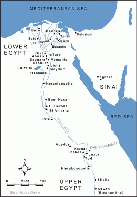 Ancient Egyptian Cities Map