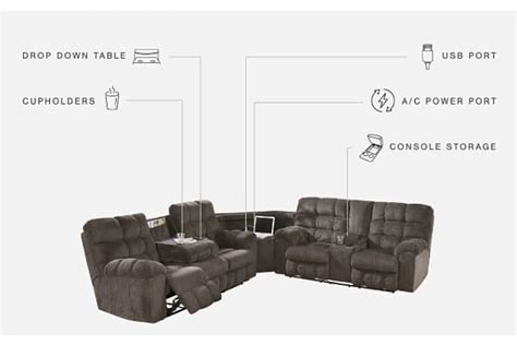 Acieona 3 Piece Manual Reclining Sectional Ashley Furniture Homestore