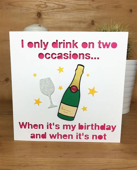 Wine Birthday Card Fun Drink Alcohol Card For Her For Mum Mam Best