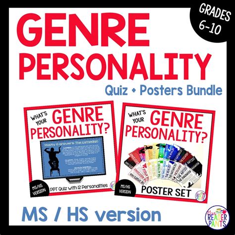 Whats Your Genre Personality Quiz Poster Bundle Mshs Mrs