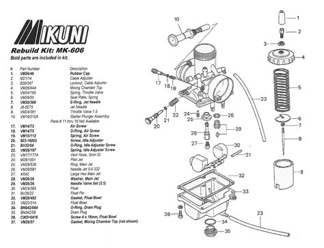 Mikuni carburetor rebuild kits, mikuni parts, mikuni carburetors, + mikuni accessories & tools available from a wide range of online sources collected all in one spot. Mikuni VM26-606 Carburetor Carb Repair Rebuild Kit MK-606 ...