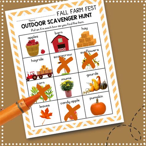 Free Printable Fall Farm Festival Scavenger Hunt With Kids Teaching
