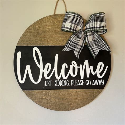 Go Away Welcome Sign Etsy