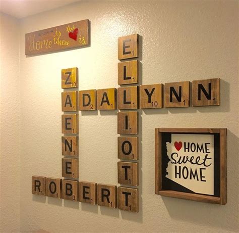 By using really old tiles and racks they're useful and practical and a conversation piece when incorporated into your everyday home decor. 20 Ideas of Scrabble Names Wall Art | Wall Art Ideas