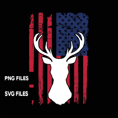 American Flag Deer Head Png Svg Cut Files Patriotic Clipart Etsy