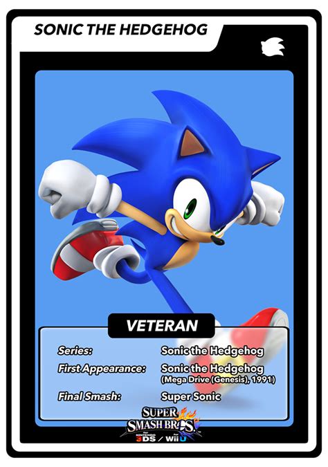 Ssb4 Cards Sonic The Hedgehog By Gameandwill On Deviantart