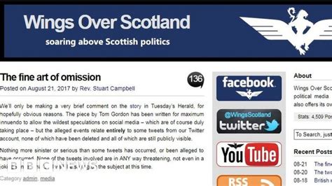 No Police Action Against Wings Over Scotland Blogger Bbc News