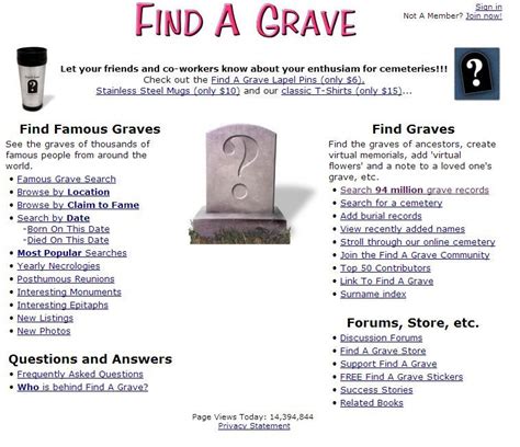 Find A Grave Great Source For Finding