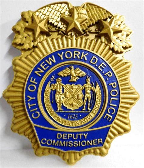 Carved 3 D Wall Plaque Of The Badge Of The Police Department Of New York City Deputy