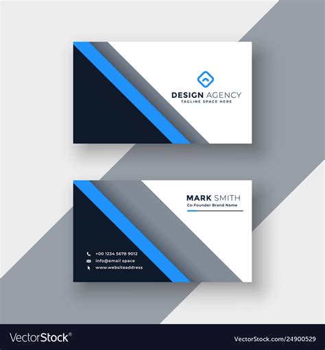 Elegant Blue Professional Business Card Template Vector Image