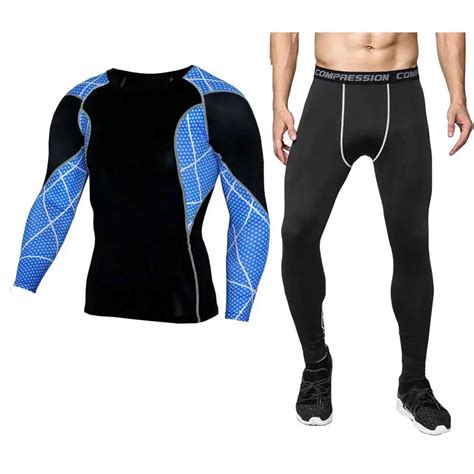 men pro compression underwear sets fitness winter quick dry gymming male spring autumn sporting