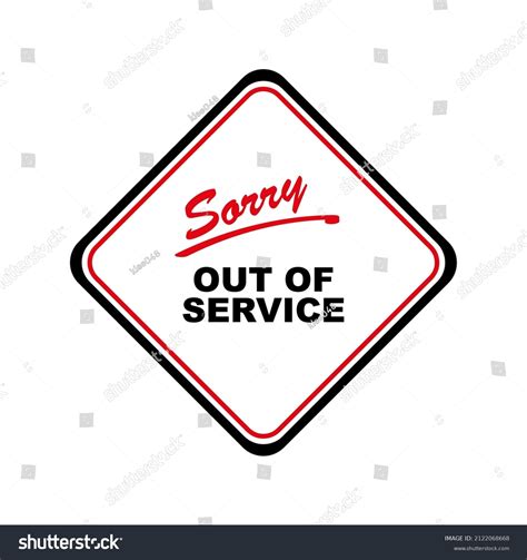 Out Service Sign On White Background Stock Vector Royalty Free