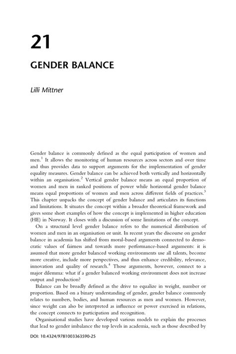 Pdf Gender Balance