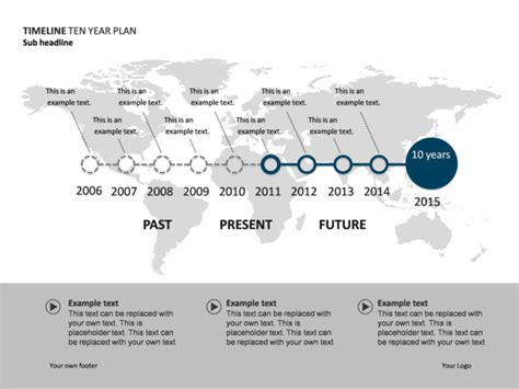 Powerpoint Slide Timeline Diagram 10 Years World Map P34 13