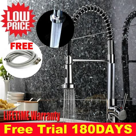 Modern Mono Kitchen Mixer Tap Dual Spout With Pull Out Spray Single