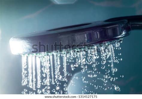 Modern Shower Stream Drops Water Sunlight Stock Photo 1314127175