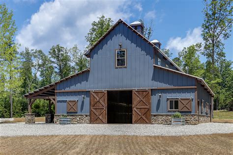 Dream barns for horse lovers everywhere. Tour a Stunning Blue Barn in North Carolina - STABLE STYLE
