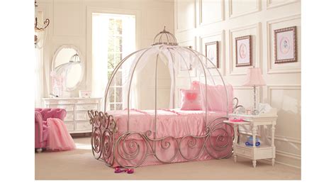 This one stands 6' and supports a twin mattress on slats. Disney Princess White 6 Pc Twin Carriage Bedroom - Canopy