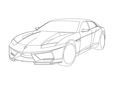 Lamborghini Aventador Drawing Outline At Getdrawings Free Download