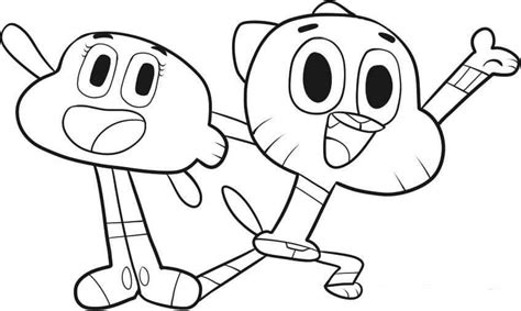 Darwin Y Gumball Para Colorear Imprimir E Dibujar Coloringonly Com