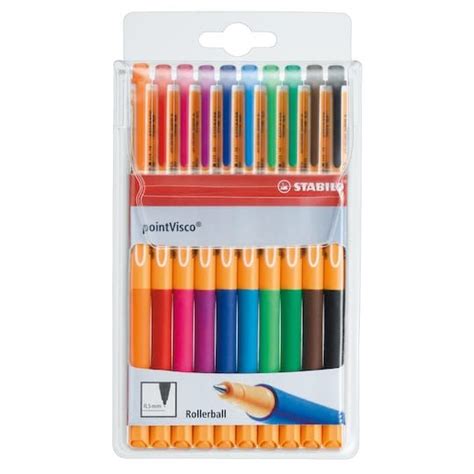 Stabilo Pointvisco 10 Color Pen Wallet Set Rollerball Pen Sets