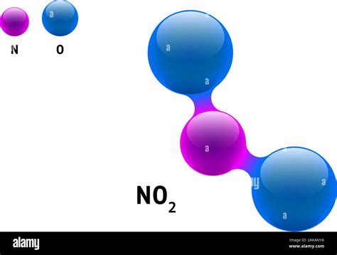 Modèle De Chimie Molécule Dioxyde Dazote No2 Formule Délément Scientifique Particules