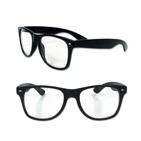 Clear Lense Nerd Horn Rimmed Glasses Costume Accessory 1 Per Pack