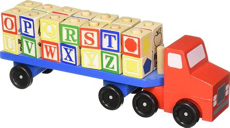 Melissa And Doug Alphabet Blocks Wooden Truck Educational Toy Melissa