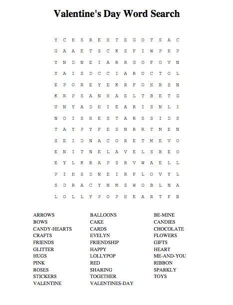 We Made Our Own Hidden Message Valentines Day Word Search Puzzle On