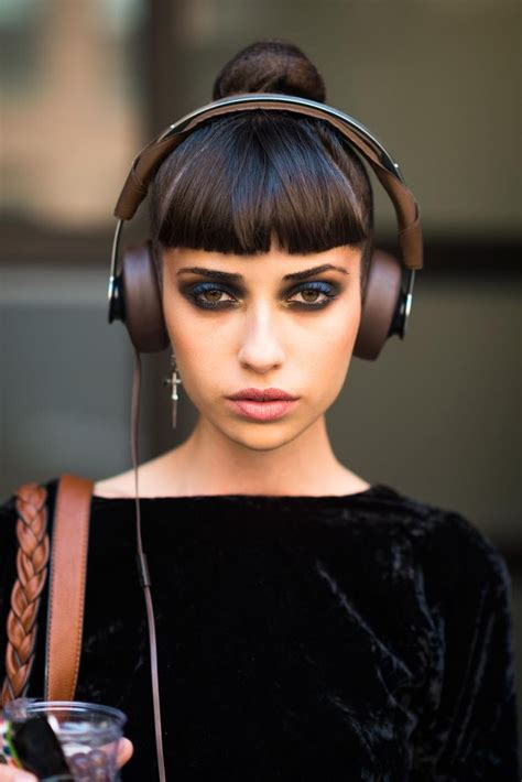 Short Bangs Topknot Headphones Beauty Makeup Eye Makeup Hair Makeup