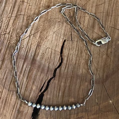 Navajo Pearl Choker Oxidized Sterling Silver Necklacesilver Etsy