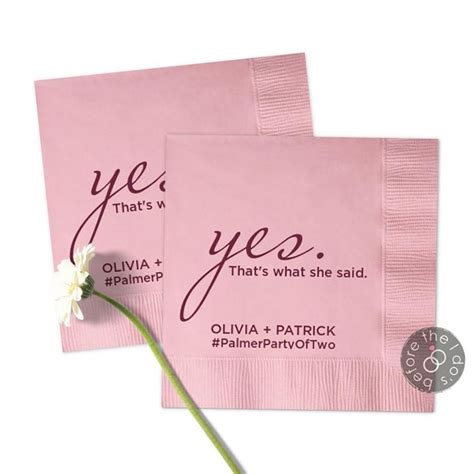 Engagement Party Napkins Yes Thats What She Said Etsy Engagement