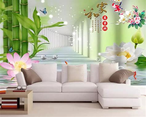 Beibehang Custom Wallpaper Shipping Bamboo Flowers Tv