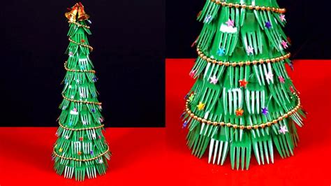 Diy Christmas Tree Using Fork Spoons Step By Step Tutorial Youtube