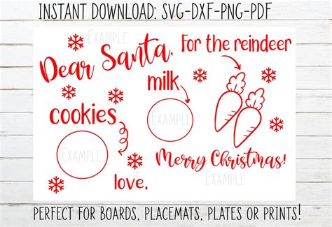 Dear Santa Svg Dear Santa Png Santa Tray Svg Santa Plate - Etsy